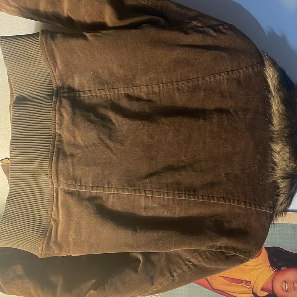 Women’s Kenneth Cole Reaction Brown Jacket with Fur Trim